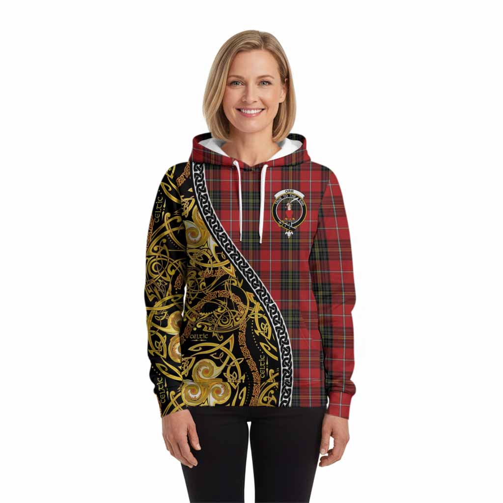 Orr Tartan Crest Hoodie Celtic Knot and Triple Trickle Spiral Symbols
