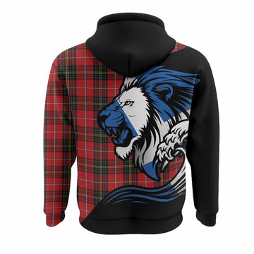 Orr Tartan Crest Hoodie Scottish Golden Lions Wave Flow