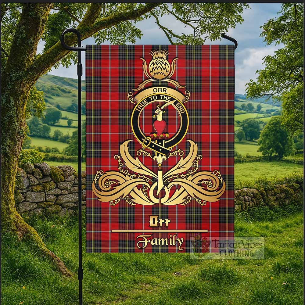 Orr Tartan Garden Flag with Highland Thistle Cherish Family Crest Style - Tartan Vibes Clothing