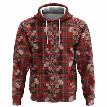 Orr Tartan Hoodie Seamless Scottish Thistle Flowers
