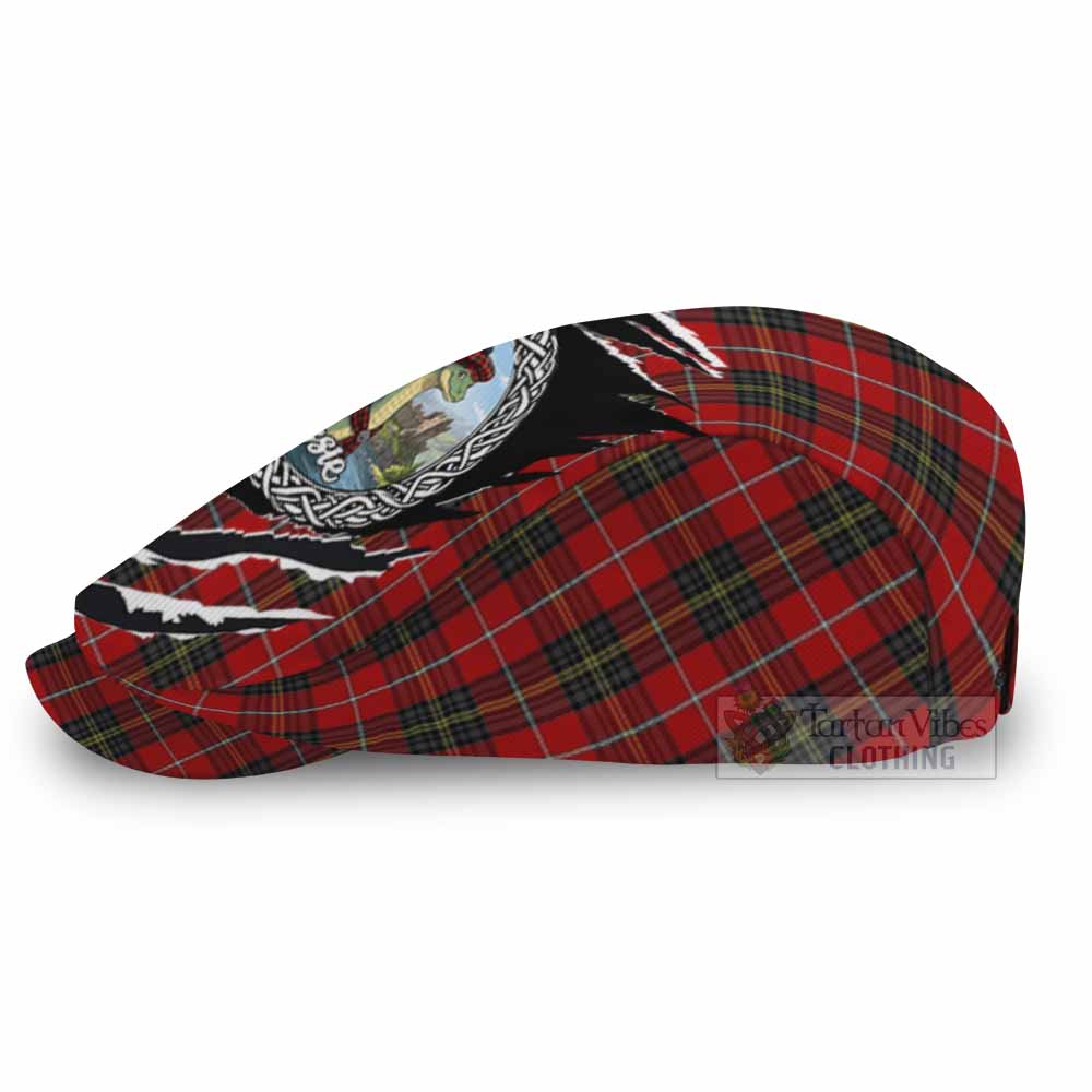 Orr Tartan Loch Ness Monster Flat Cap, Jeff Cap Celtic Knot Nessie Art