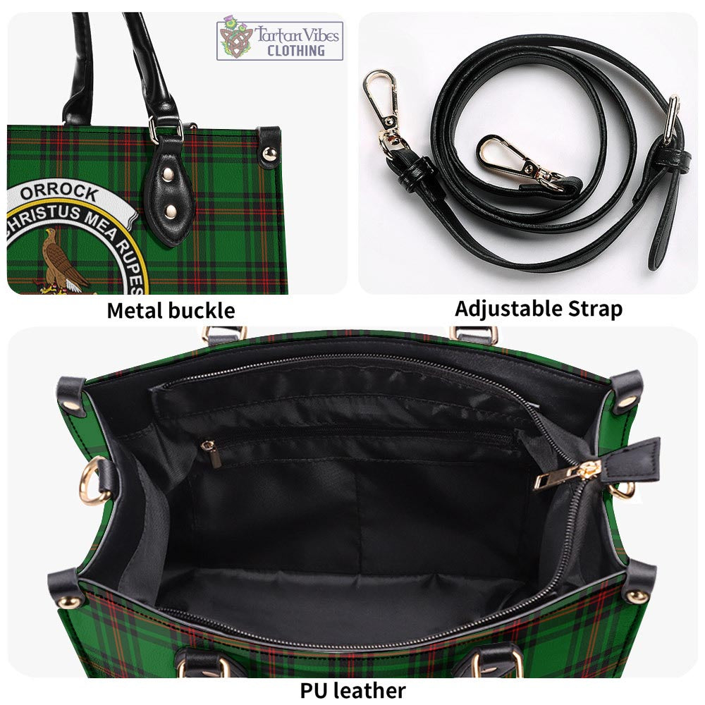 Orrock Tartan Luxury Leather Handbags with Family Crest - Tartan Vibes Clothing