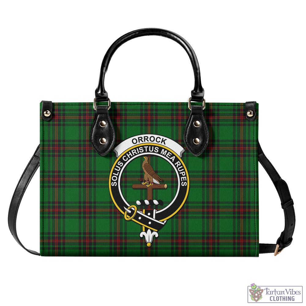 Orrock Tartan Luxury Leather Handbags with Family Crest - Tartan Vibes Clothing