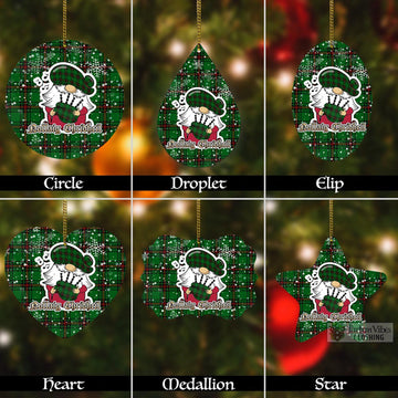 Orrock Tartan Christmas Aluminium Ornament with Scottish Gnome Playing Bagpipes Aluminium - Tartan Vibes Clothing