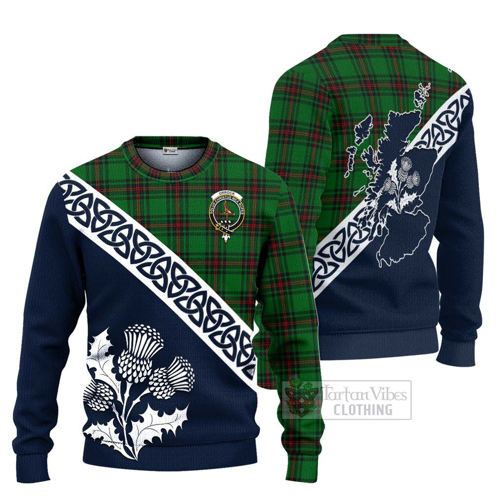 Orrock Tartan Ugly Sweater Featuring Thistle and Scotland Map Unisex - Tartan Vibes Clothing