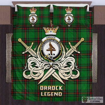 Orrock Tartan Bedding Set with Clan Crest and the Golden Sword of Courageous Legacy