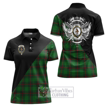 Orrock Tartan Women's Polo Shirt with Family Crest and Military Logo Style Women - Tartan Vibes Clothing