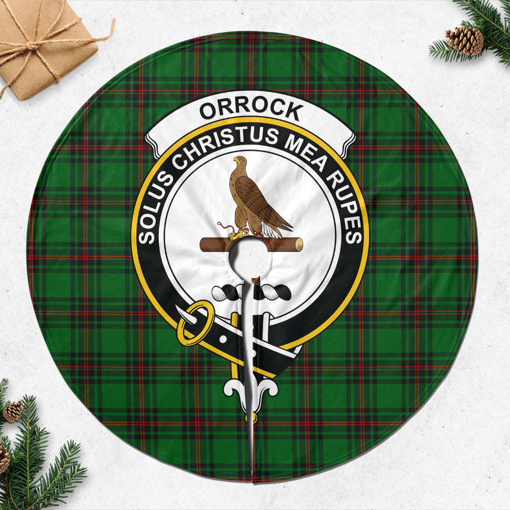 Orrock Tartan Christmas Tree Skirt with Family Crest 47*47 inch - Tartan Vibes Clothing