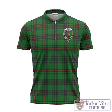 Orrock Tartan Zipper Polo Shirt with Family Crest Unisex - Tartan Vibes Clothing