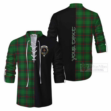 Orrock Tartan Ghillie Kilt Shirt with Family Crest and Half Of Me Style Men - Tartan Vibes Clothing