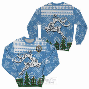 Orrock Clan Christmas Sweatshirt Celtic Reindeer Style Unisex - Tartan Vibes Clothing