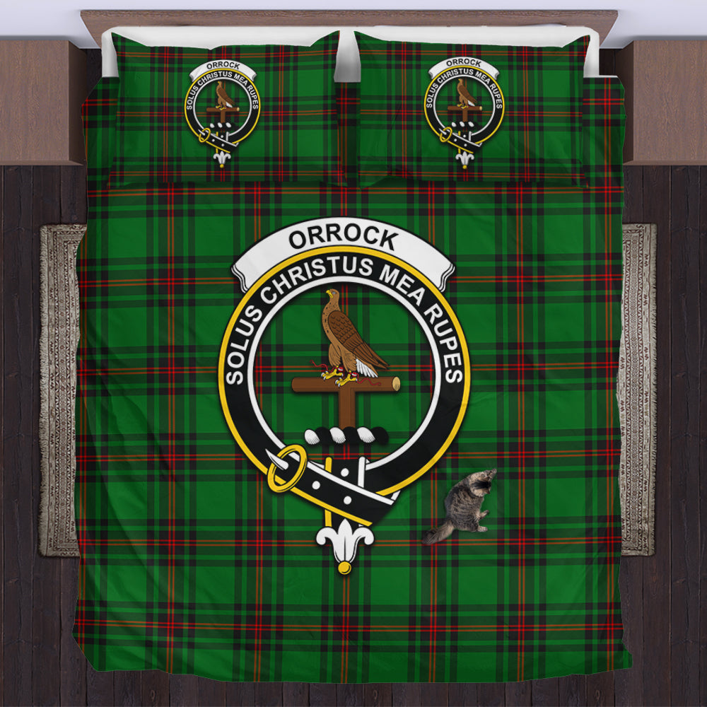 Orrock Tartan Bedding Set with Family Crest US Bedding Set - Tartan Vibes Clothing