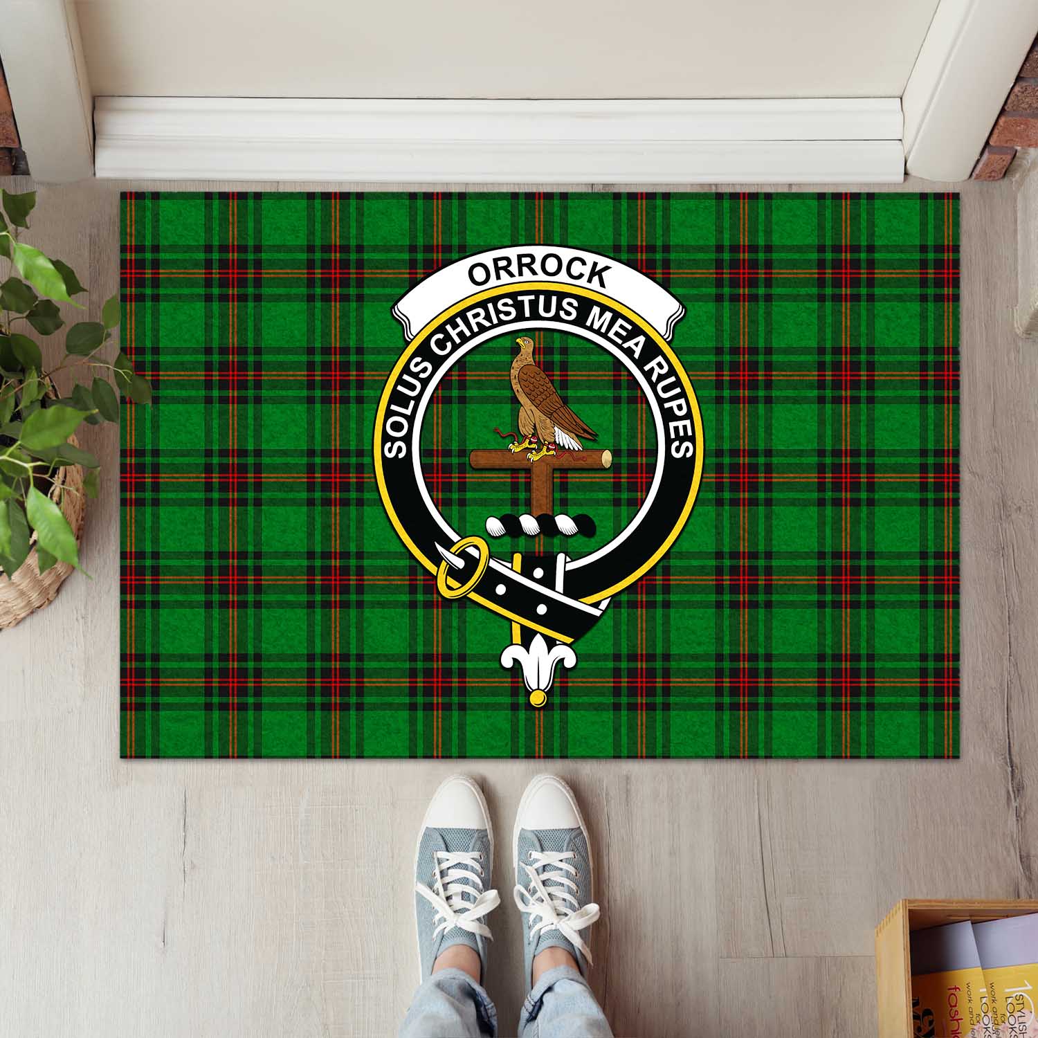 Orrock Tartan Rubber Doormat with Family Crest L 60*90cm - Tartan Vibes Clothing