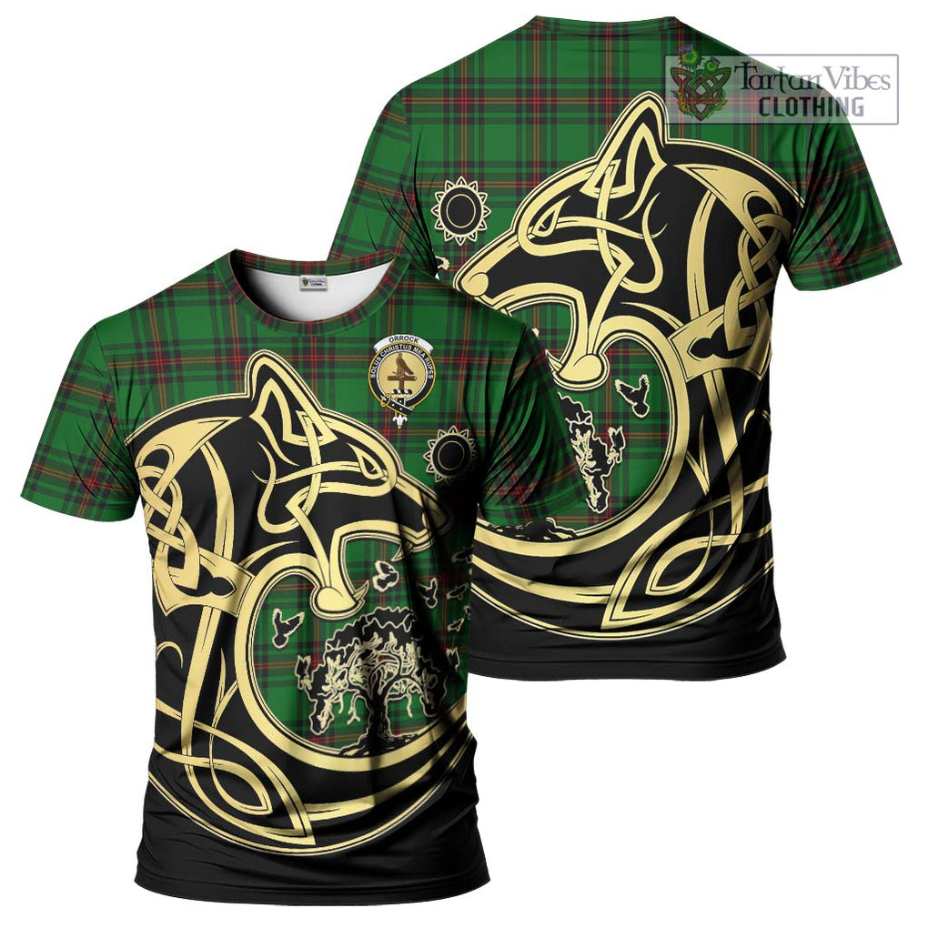 Orrock Tartan T-Shirt with Family Crest Celtic Wolf Style Kid's Shirt - Tartan Vibes Clothing