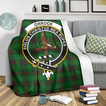 Orrock Tartan Blanket with Family Crest X-Large 59 x 79 inches 150 x 200 cm - Tartan Vibes Clothing
