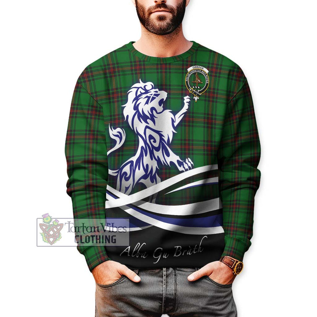 Orrock Tartan Sweatshirt with Alba Gu Brath Regal Lion Emblem Unisex - Tartan Vibes Clothing