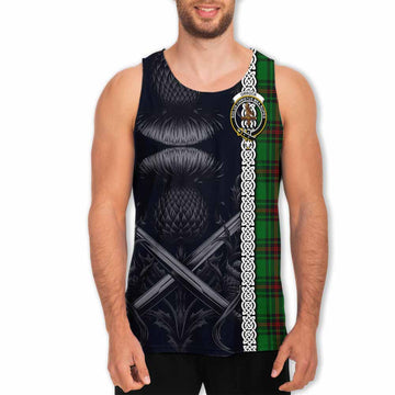 Orrock Tartan Men's Tank Top with Family Crest Cross Sword Thistle Celtic Vibes Men - Tartan Vibes Clothing