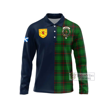 Orrock Tartan Long Sleeve Polo Shirt Alba with Scottish Lion Royal Arm Half Style Unisex - Tartan Vibes Clothing