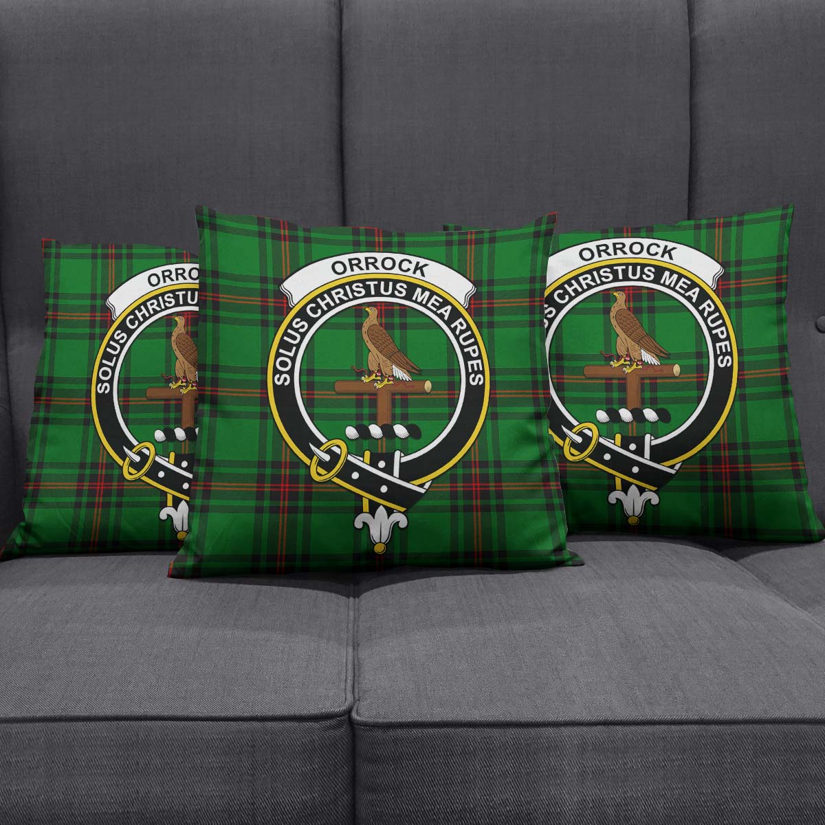 Orrock Tartan Pillow Cover with Family Crest Rectangle Pillow Cover 51*91cm - Tartan Vibes Clothing