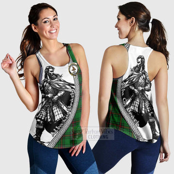 Orrock Tartan Clan Crest Women's Racerback Tanks with Highlander Warrior Celtic Style 4XL - Tartan Vibes Clothing