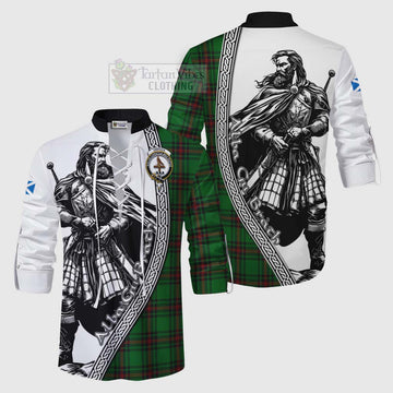 Orrock Tartan Clan Crest Ghillie Kilt Shirt with Highlander Warrior Celtic Style Men - Tartan Vibes Clothing