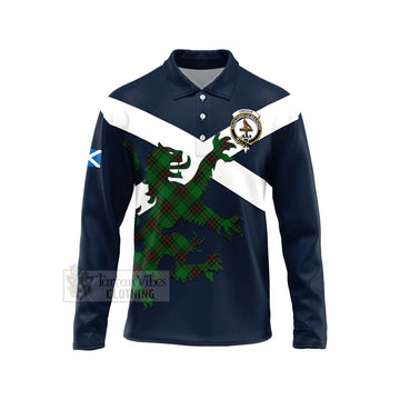Orrock Tartan Lion Rampant Long Sleeve Polo Shirt Proudly Display Your Heritage with Alba Gu Brath and Clan Name Unisex - Tartan Vibes Clothing