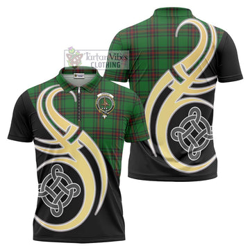Orrock Tartan Zipper Polo Shirt with Family Crest and Celtic Symbol Style Unisex - Tartan Vibes Clothing