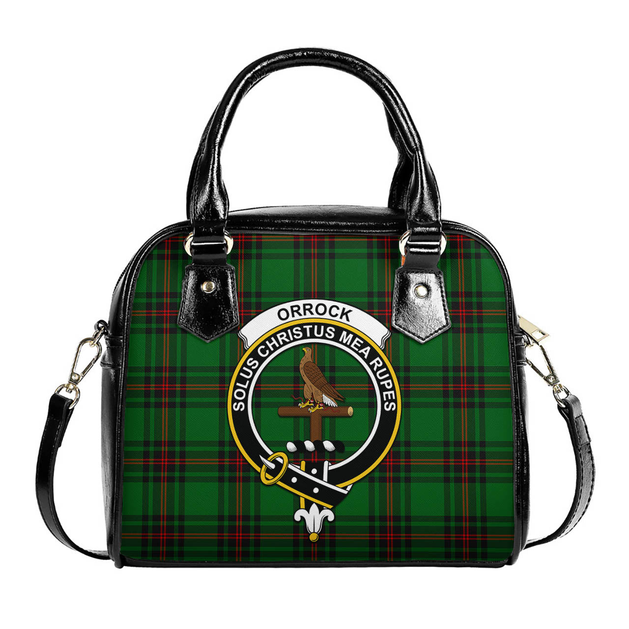 Orrock Tartan Shoulder Handbags with Family Crest One Size 9*21*24 cm (3.54*8.27*9.45 inches) - Tartan Vibes Clothing