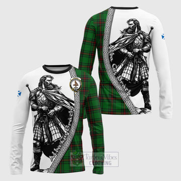 Orrock Tartan Clan Crest Long Sleeve T-Shirt with Highlander Warrior Celtic Style Unisex - Tartan Vibes Clothing
