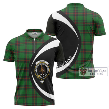 Orrock Tartan Zipper Polo Shirt with Family Crest Circle Style Unisex - Tartan Vibes Clothing