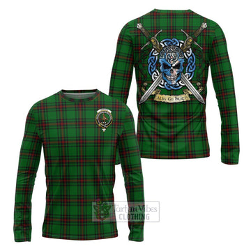 Orrock Tartan Long Sleeve T-Shirt with Family Crest Celtic Skull Style Unisex - Tartan Vibes Clothing