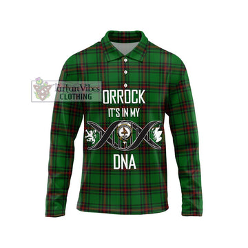 Orrock Tartan Long Sleeve Polo Shirt with Family Crest DNA In Me Style Unisex - Tartan Vibes Clothing