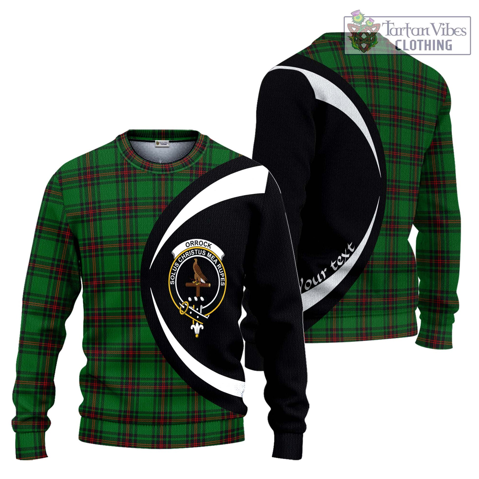 Orrock Tartan Ugly Sweater with Family Crest Circle Style Unisex - Tartan Vibes Clothing