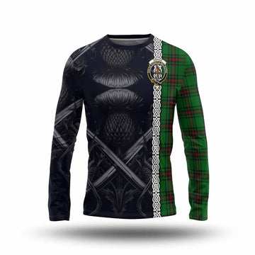 Orrock Tartan Long Sleeve T-Shirt with Family Crest Cross Sword Thistle Celtic Vibes Unisex - Tartan Vibes Clothing