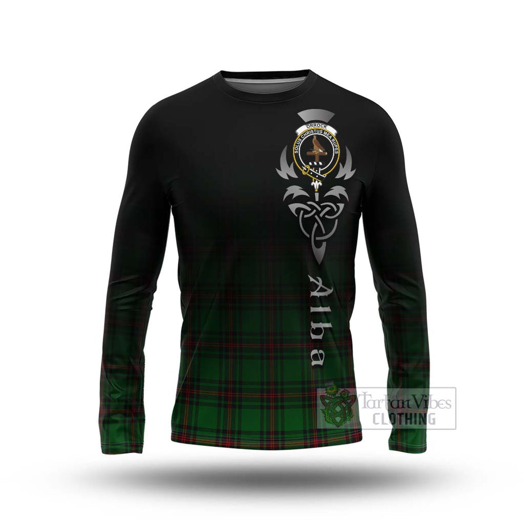 Orrock Tartan Long Sleeve T-Shirt Featuring Alba Gu Brath Family Crest Celtic Inspired Unisex - Tartan Vibes Clothing