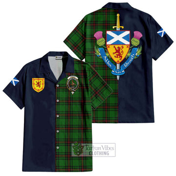 Orrock Tartan Hawaiian Shirt Alba with Scottish Lion Royal Arm Half Style Kid - Tartan Vibes Clothing