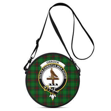 Orrock Tartan Round Satchel Bags with Family Crest One Size 9*9*2.7 inch - Tartan Vibes Clothing