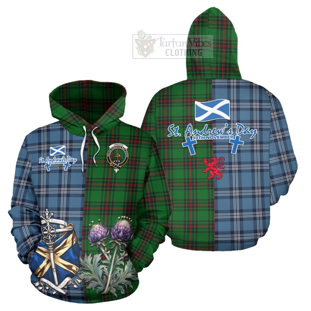 Orrock Tartan Hoodie Happy St. Andrew's Day Half Tartan Style Zip Hoodie - Tartan Vibes Clothing