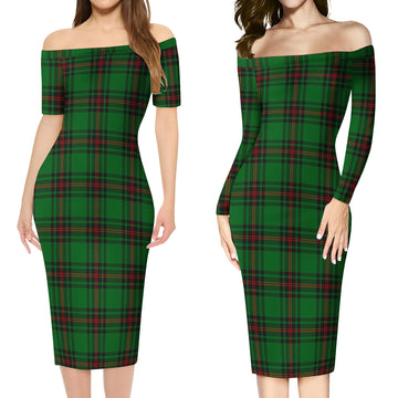 Orrock Tartan Off Shoulder Lady Dress Women's Dress - Tartan Vibes Clothing
