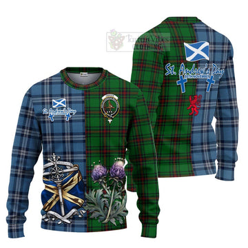 Orrock Tartan Knitted Sweater Happy St. Andrew's Day Half Tartan Style Unisex - Tartan Vibes Clothing