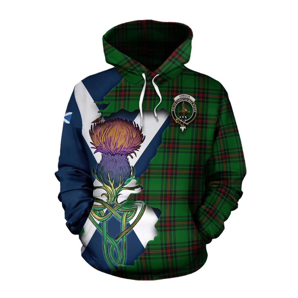 Orrock Tartan Family Crest Cotton Hoodie Scottish Thistle Celtic Inspired Pullover Hoodie XS - Tartan Vibes Clothing