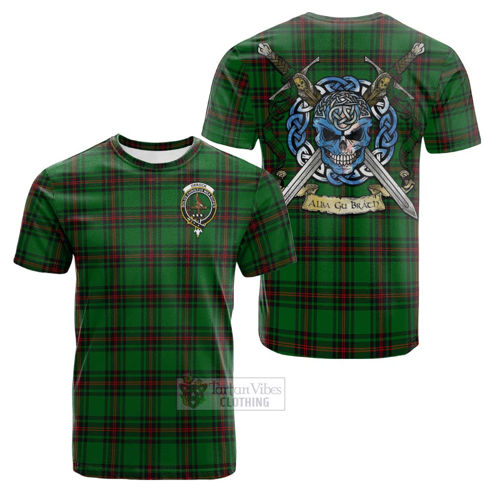 Orrock Tartan Cotton T-shirt with Family Crest Celtic Skull Style Kid's Shirt - Tartan Vibes Clothing
