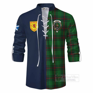 Orrock Tartan Ghillie Kilt Shirt Alba with Scottish Lion Royal Arm Half Style - Tartan Vibes Clothing