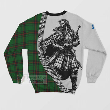 Orrock Tartan Clan Crest Sweatshirt with Highlander Warrior Celtic Style - Tartan Vibes Clothing