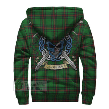 Orrock Tartan Sherpa Hoodie with Family Crest Celtic Skull Style - Tartan Vibes Clothing