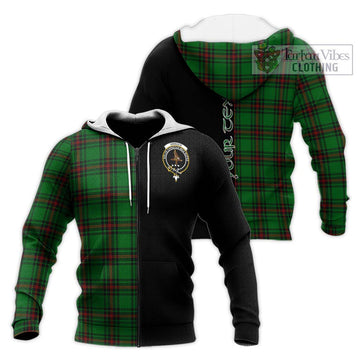 Orrock Tartan Knitted Hoodie with Family Crest and Half Of Me Style Unisex Knitted Zip Hoodie - Tartan Vibes Clothing