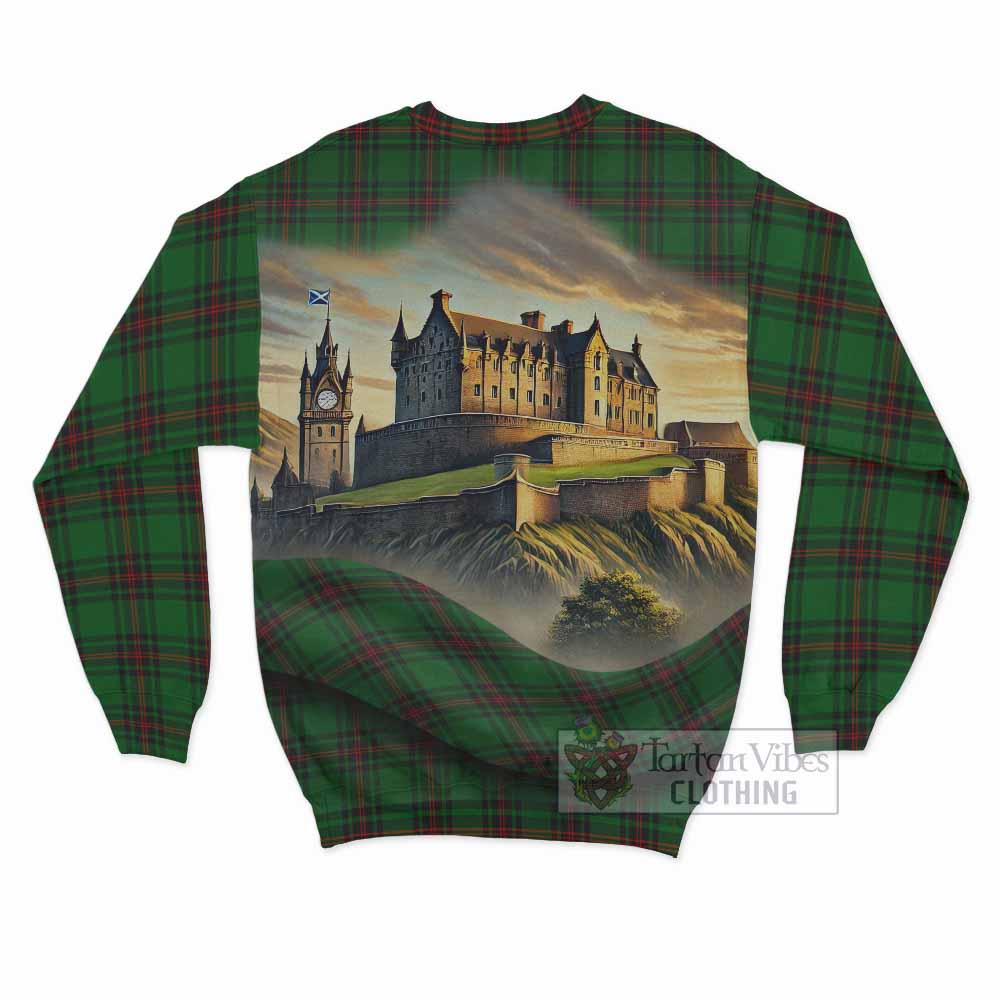Orrock Tartan Family Crest Sweatshirt with Scottish Ancient Castle Style - Tartan Vibes Clothing