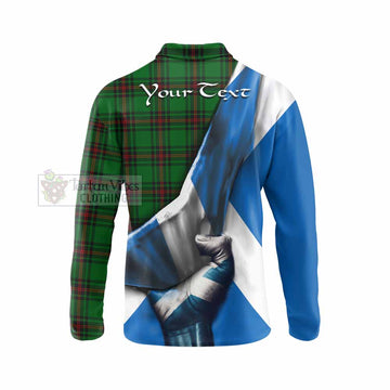 Orrock Tartan Long Sleeve Polo Shirt with Family Crest Scotland Patriotic Style - Tartan Vibes Clothing