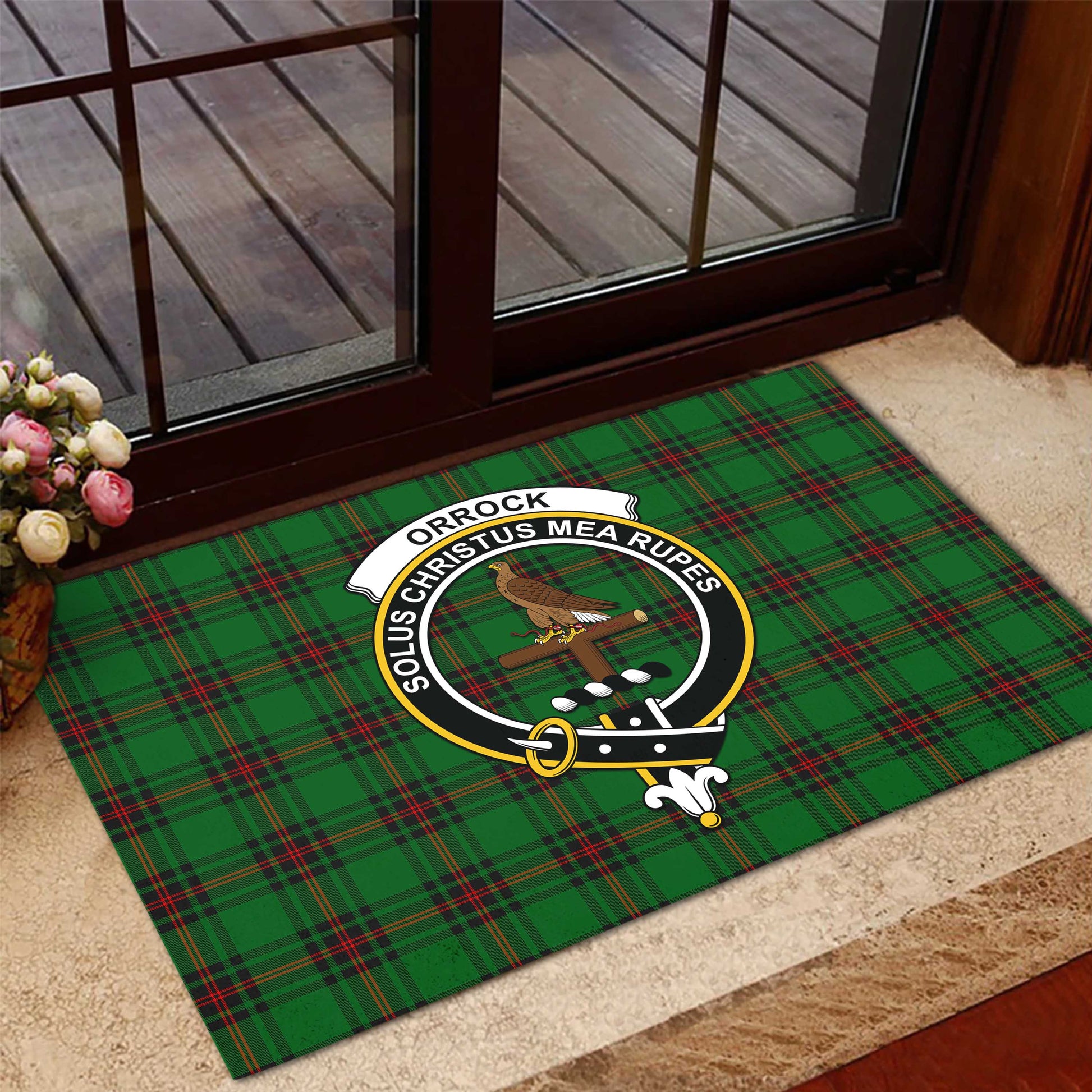 Orrock Tartan Rubber Doormat with Family Crest - Tartan Vibes Clothing