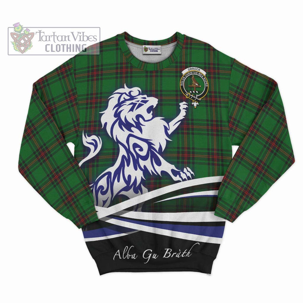 Orrock Tartan Sweatshirt with Alba Gu Brath Regal Lion Emblem - Tartan Vibes Clothing